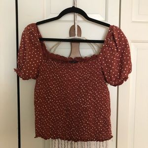 Dotted Crop Top with Puff Sleeves ☺️
